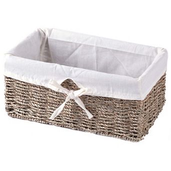 Seagrass Shelf Basket Lined with White Lining
