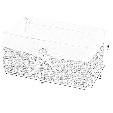 Seagrass Shelf Basket Lined with White Lining