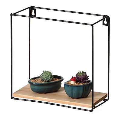 Rectangle, Board with Metal Frame Wall Mount Floating Shelf