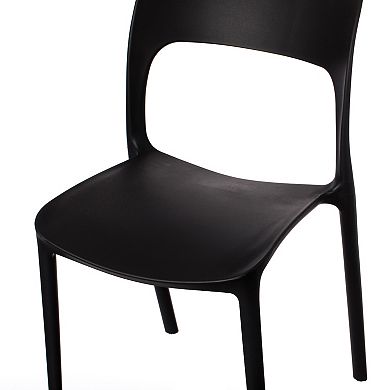 Modern Plastic Outdoor Dining Chair with Open Curved Back