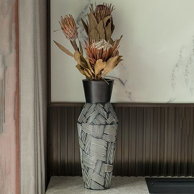 Trumpet Classic Style Straight Designed Table Vase for Entryway Dining or Living Room