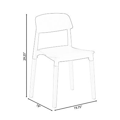 Modern Plastic Dining Chair Open Back with Beech Wood Legs