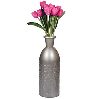 Modern Decorative Iron Hammered Tabletop Centerpiece Flower Vase