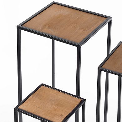 Modern Nesting Display Tables Square Accent Side End Table, Set of 3