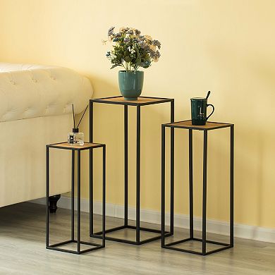 Modern Nesting Display Tables Square Accent Side End Table, Set of 3