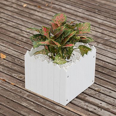 Traditional Fence Design Vinyl Planter Box