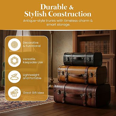 Vintage Style Luggage Suitcase/Trunk, Set of 3