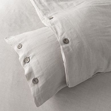 Stone Washed French Linen Duvet Cover Set 3 Pcs