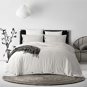 Stone Washed French Linen Duvet Cover Set 3 pc