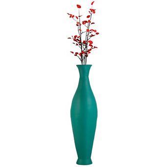 Modern Bamboo Floor Flower Vase for Living Room, Entryway or Dining Room