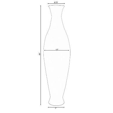 Modern Bamboo Floor Flower Vase for Living Room, Entryway or Dining Room