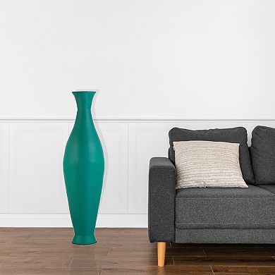 Modern Bamboo Floor Flower Vase for Living Room, Entryway or Dining Room