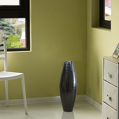 Uniquewise Tall Bamboo Floor Vase Cylinder, for Dining, Living Room, Entryway Decoration