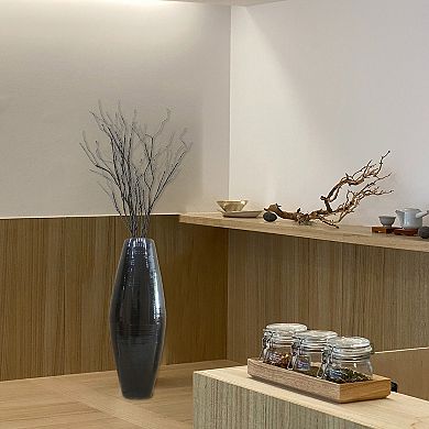 Uniquewise Tall Bamboo Floor Vase Cylinder, for Dining, Living Room, Entryway Decoration