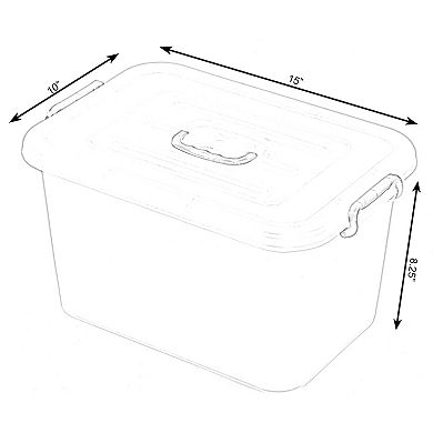 Large Clear Storage Container With Lid and Handles