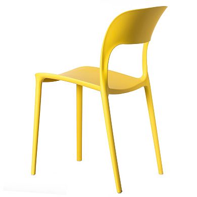 Modern Plastic Outdoor Dining Chair with Open Curved Back