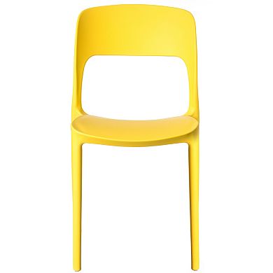 Modern Plastic Outdoor Dining Chair with Open Curved Back