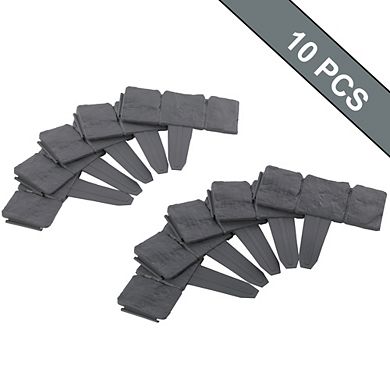 Cobbled Stone Outdoor Lawn Edging Gate 10pk Interlocking Stakes