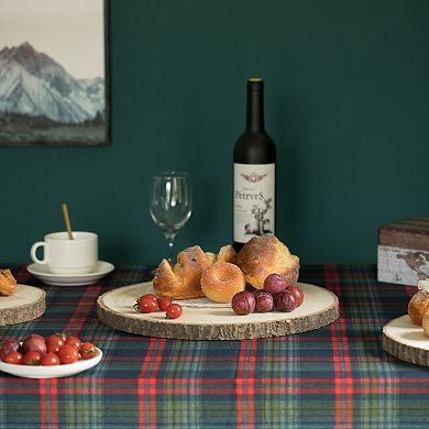 Home Decor Natural Wooden Bark Slice Tray Large Rustic Table Charger Centerpiece 10” Set of 4