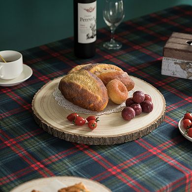 Home Decor Natural Wooden Bark Slice Tray Large Rustic Table Charger Centerpiece 10” Set of 4