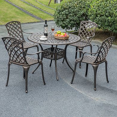 Outdoor and Indoor Dinning Set Bistro Patio Cast Aluminum.