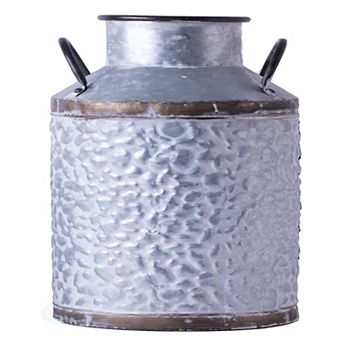 Rustic Farmhouse Style Galvanized Metal Milk Can Decoration Planter and Vase