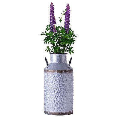 Rustic Farmhouse Style Galvanized Metal Milk Can Decoration Planter and Vase