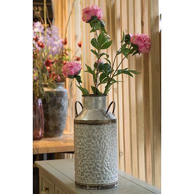 Rustic Farmhouse Style Galvanized Metal Milk Can Decoration Planter and Vase