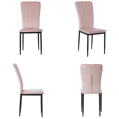 Tufted Velvet Upholstered Accent Dining Chair, Set of 4
