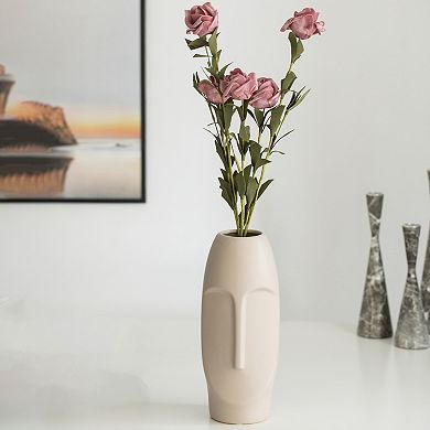 Ceramic Abstract Face Modern Statue Sculpture Flower Centerpiece Vase