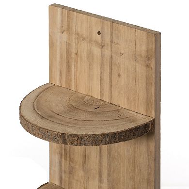 Wooden Three Sliced Log Wood Shelf Display for Entryway, Kitchen, and Outdoor