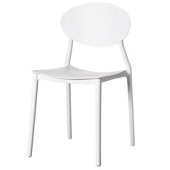 Modern Plastic Outdoor Dining Chair with Open Oval Back Design