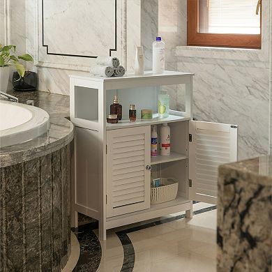 Wooden Modern Storage Bathroom Vanity Cabinet with Adjustable Shelves and Two Doors