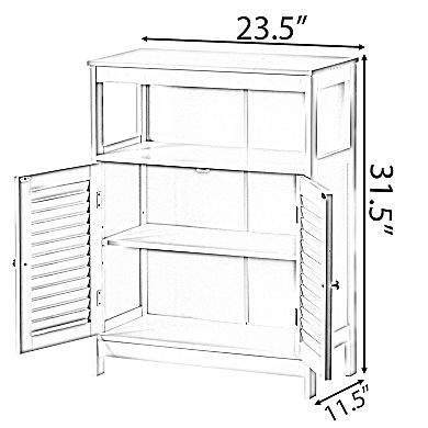 Wooden Modern Storage Bathroom Vanity Cabinet with Adjustable Shelves and Two Doors