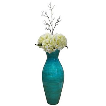 Uniquewise 21" Modern Bamboo Floor Vase Flared Design for Dining Room Living Room and Entryway Décor