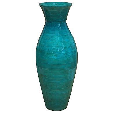 Uniquewise 21" Modern Bamboo Floor Vase Flared Design for Dining Room Living Room and Entryway Décor