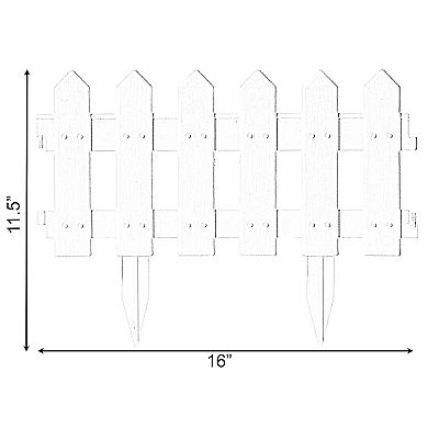Decorative Garden Ornamental Edging Border Lawn Picket Fence Landscape Path Panels, Pack of 6