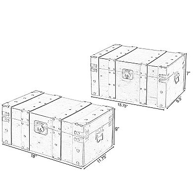 Natural Wooden Style Trunk with Handles