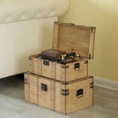 Natural Wooden Style Trunk with Handles