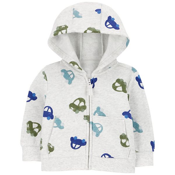 Baby Boy Carter s Car Print Zip Up Fleece Hoodie