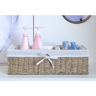 Seagrass Shelf Storage Baskets with Lining