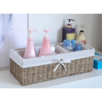 Seagrass Shelf Storage Baskets with Lining