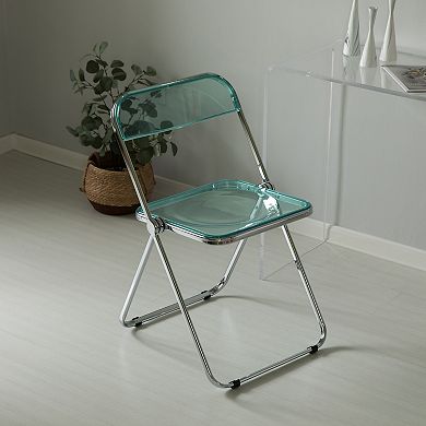 Acrylic Folding Party Transparent Portable Chair Double Hinged Back, For Indoor and Outdoor