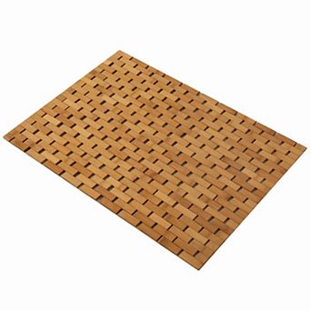 Foldable Bamboo Bathmat Natural Anti-Slip Rug, Flooring Solution for Stylish Bathroom