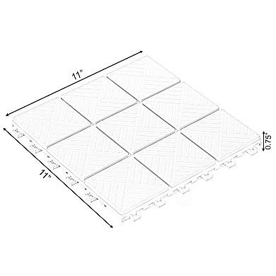Interlocking Garden Path Tiles Outdoor Flooring Decorative Floor Grass Paver, Pack of 5