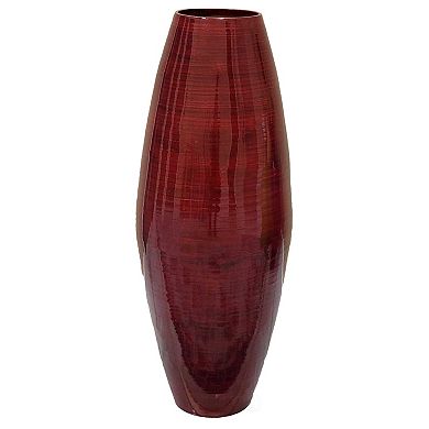Uniquewise Modern Bamboo Cylinder Floor Vase for Dining, Living Room, Entryway Decoration