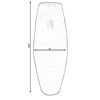 Uniquewise Modern Bamboo Cylinder Floor Vase for Dining, Living Room, Entryway Decoration