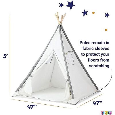 Kids Teepee Tent for Kids with Mat and Carry Case Kids Play Tent for Toddlers Girls