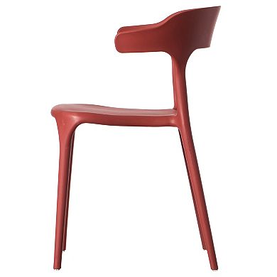 Modern Plastic Outdoor Dining Chair with Open U Shaped Back