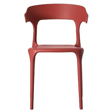 Modern Plastic Outdoor Dining Chair with Open U Shaped Back